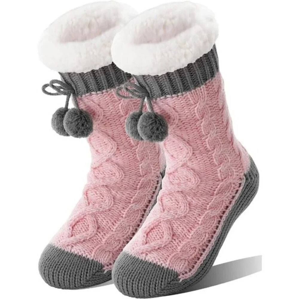 Women’s Fuzzy Slipper Socks – Non-Slip, Warm & Cozy Plush Winter Cabin Socks